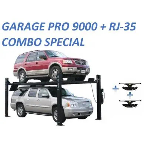 Atlas® Automotive Equipment Atlas Equipment PRO9000 4 Post Lift + SJ35 Sliding Jacks Combo