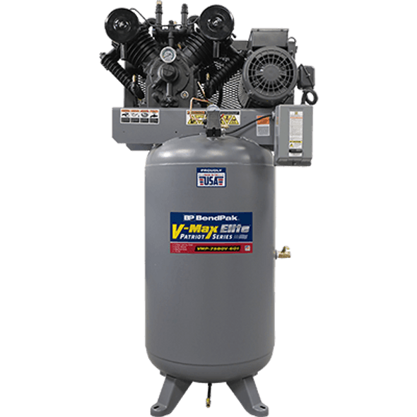  BendPak VMP-7580V-601 (5179112) V-Max Patriot Air Compressor / 7.5 HP, 1 Ph / 80-Gallon Vertical Tank / Made in USA