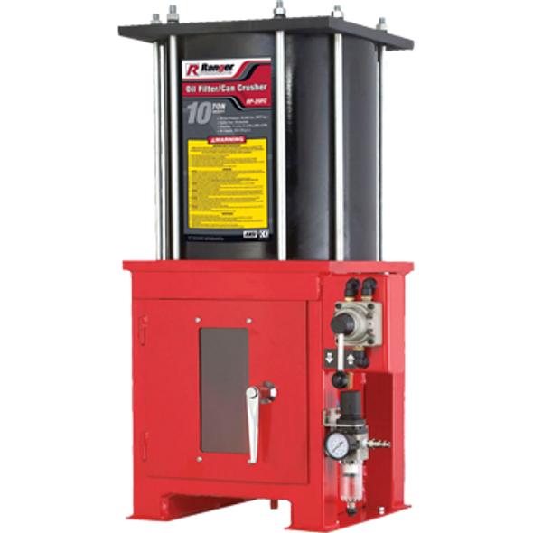 Ranger RP-20FC Industrial 10-Ton Oil Filter / Can Crusher with Stand